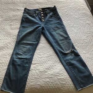 JCrew Cropped Vintage Straight Light Wash Denim